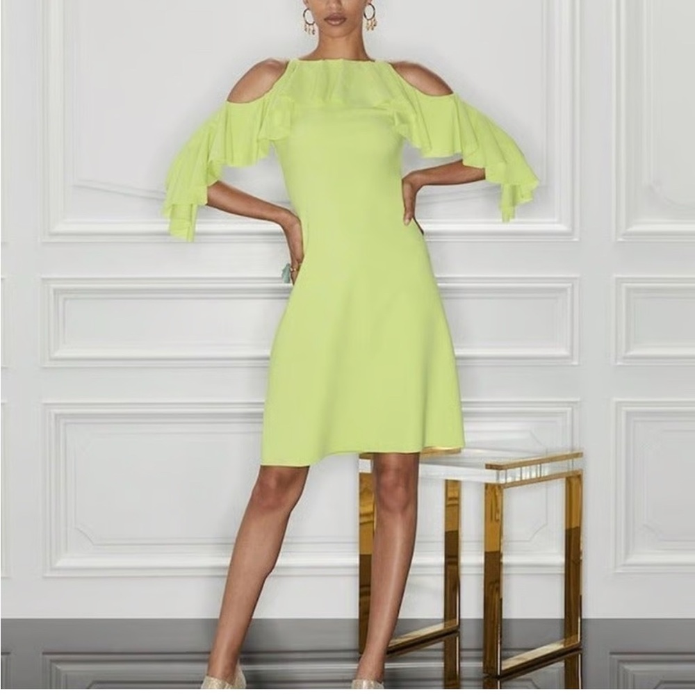 Chiara Boni Yellow Marcellina Ruffle Dress